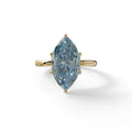 5 Carat Blue Lab Grown Diamond Engagement Ring · Marquise Cut Hidden Halo | Etoile - view 1