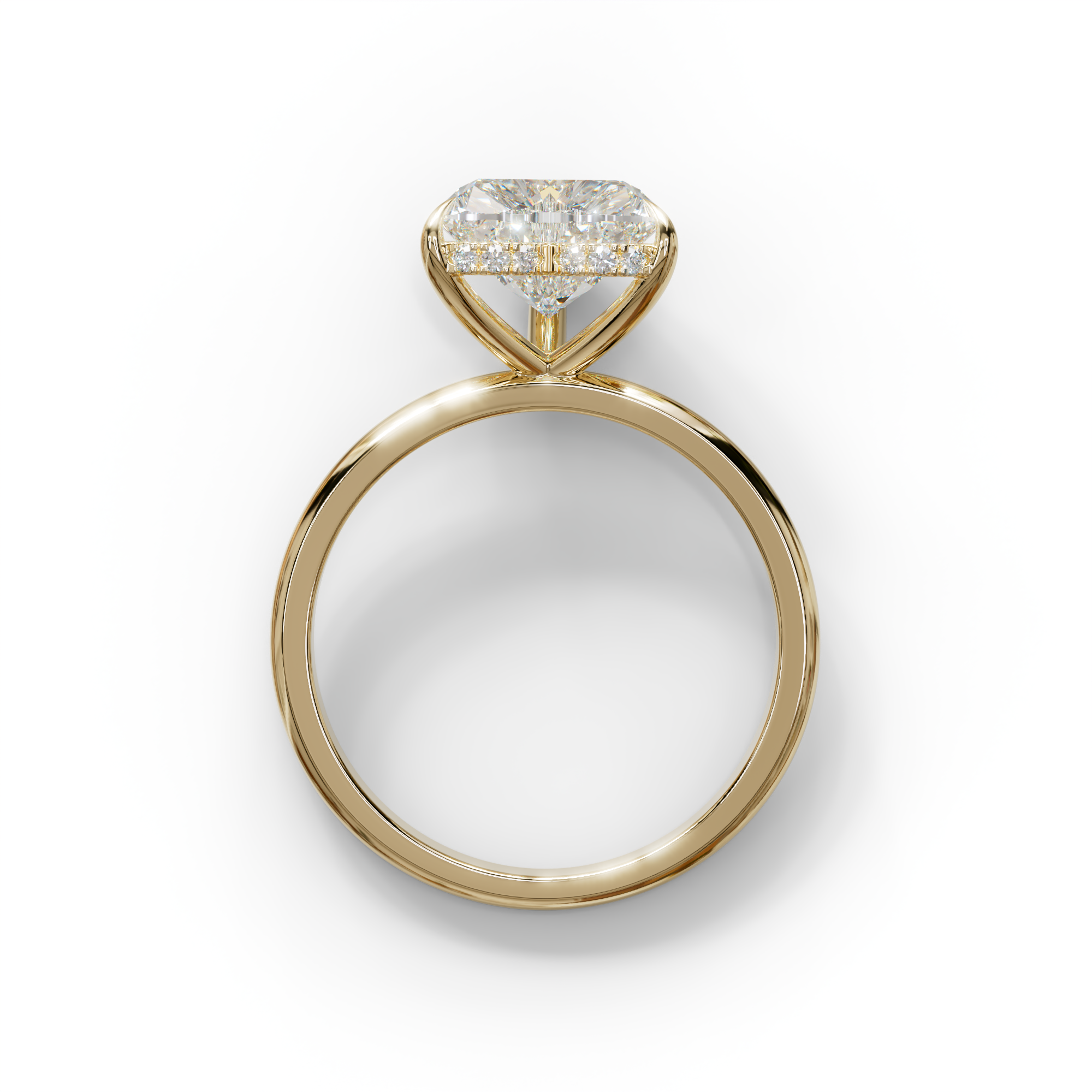 3 Carat E VVS Heart Cut Hidden Halo Set Lab Grown Diamond Engagement Ring