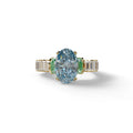 3 Carat Fancy Blue Oval Cut Lab-Grown Diamond Wedding Ring – Bellora - 10K Solid Gold / Yellow Gold