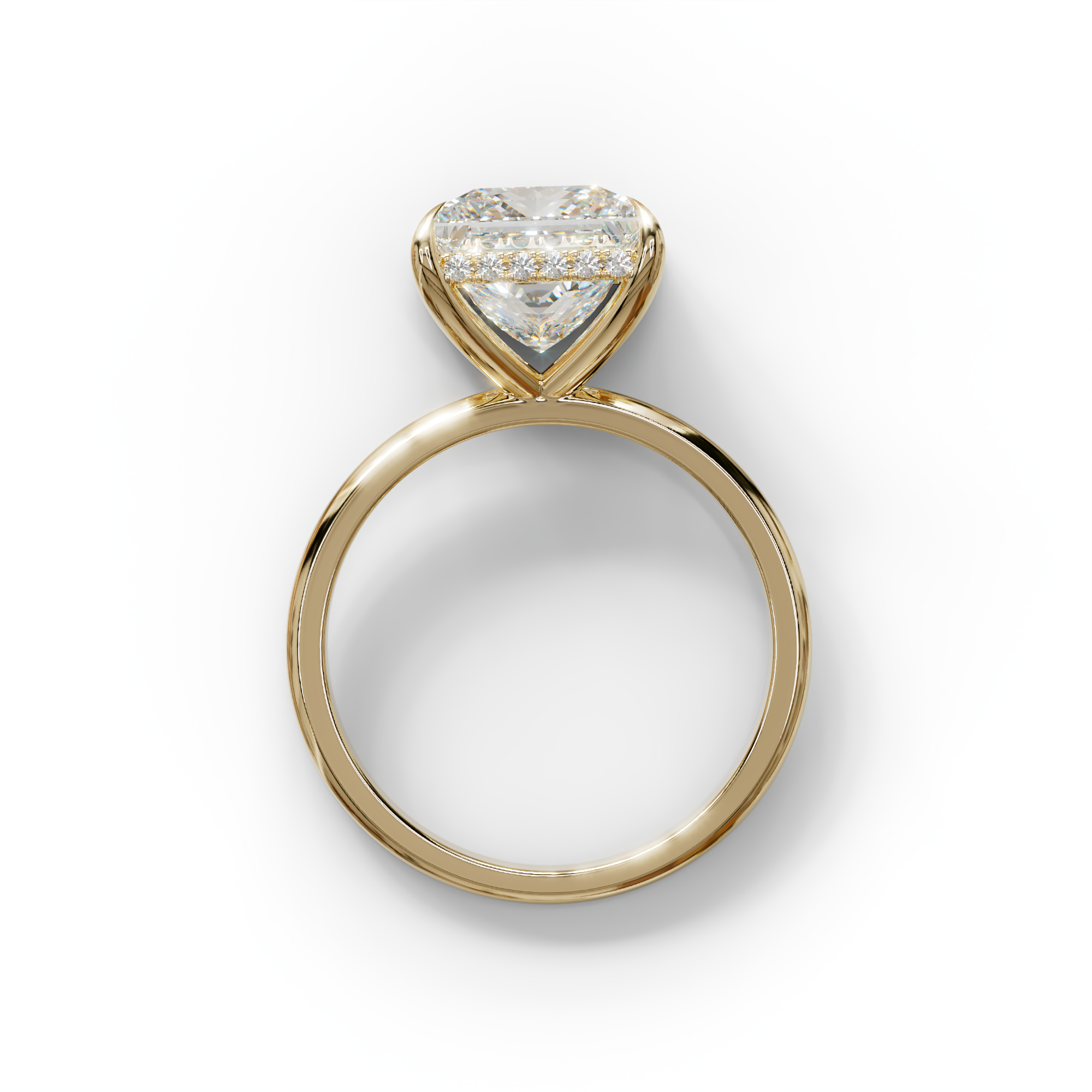 3 Carat E VVS Princess Cut Hidden Halo Lab Grown Diamond Engagement Ring