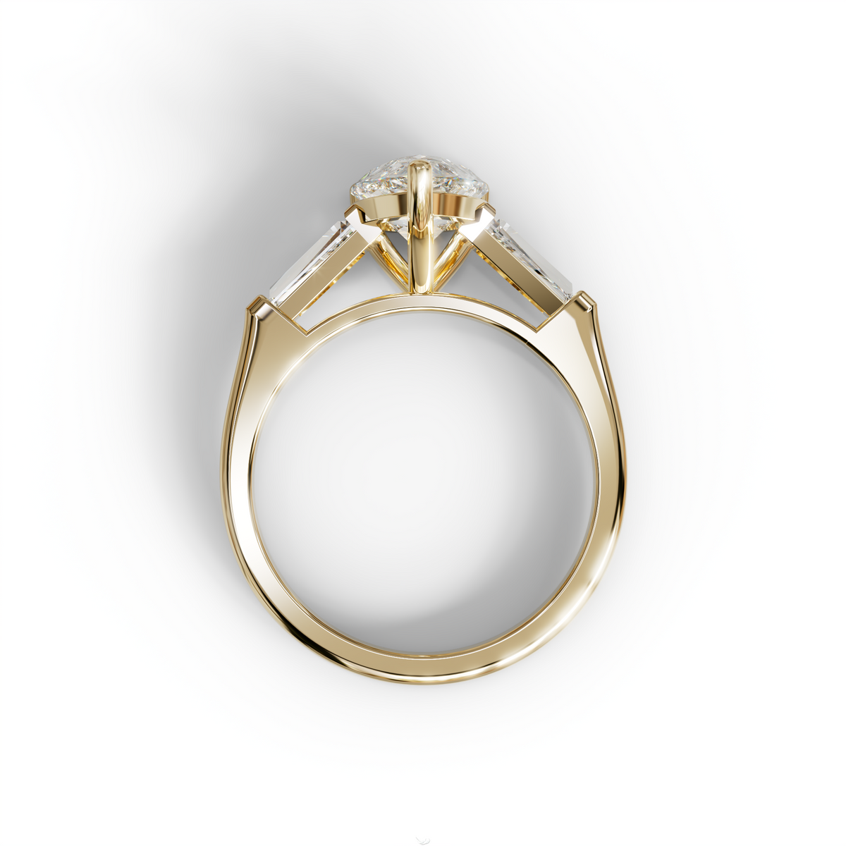 3.40ct E/VVS Pear & Tapered Baguette Three Stone Lab Diamond3.R4i0ncgt -E /BVeVlSl aPear & Tapered Baguette Three Stone