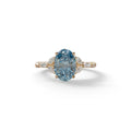 2.5 Carat Blue Lab Grown Diamond Engagement Ring · Oval Cut Nature-Inspired | Halcyon - view 1