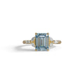 2.5 Carat Blue Lab Grown Diamond Engagement Ring · Emerald Cut Nature-Inspired | Verona - view 1