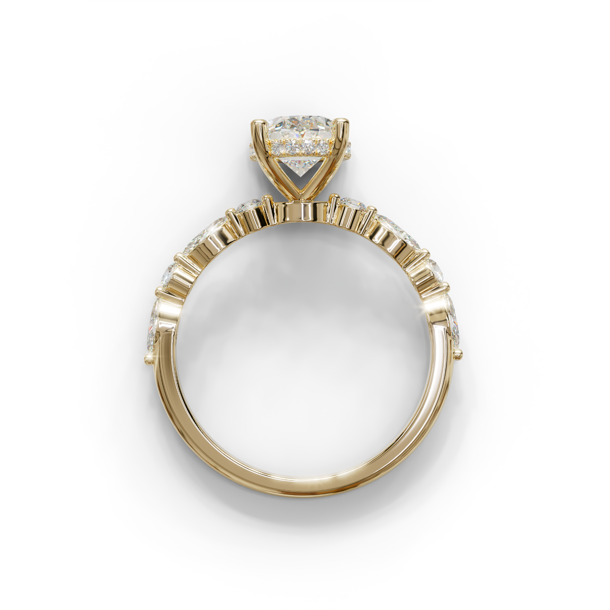 2 Carat E-VVS Oval Cut Hidden Halo & Pave Lab Diamond Ring - Laina