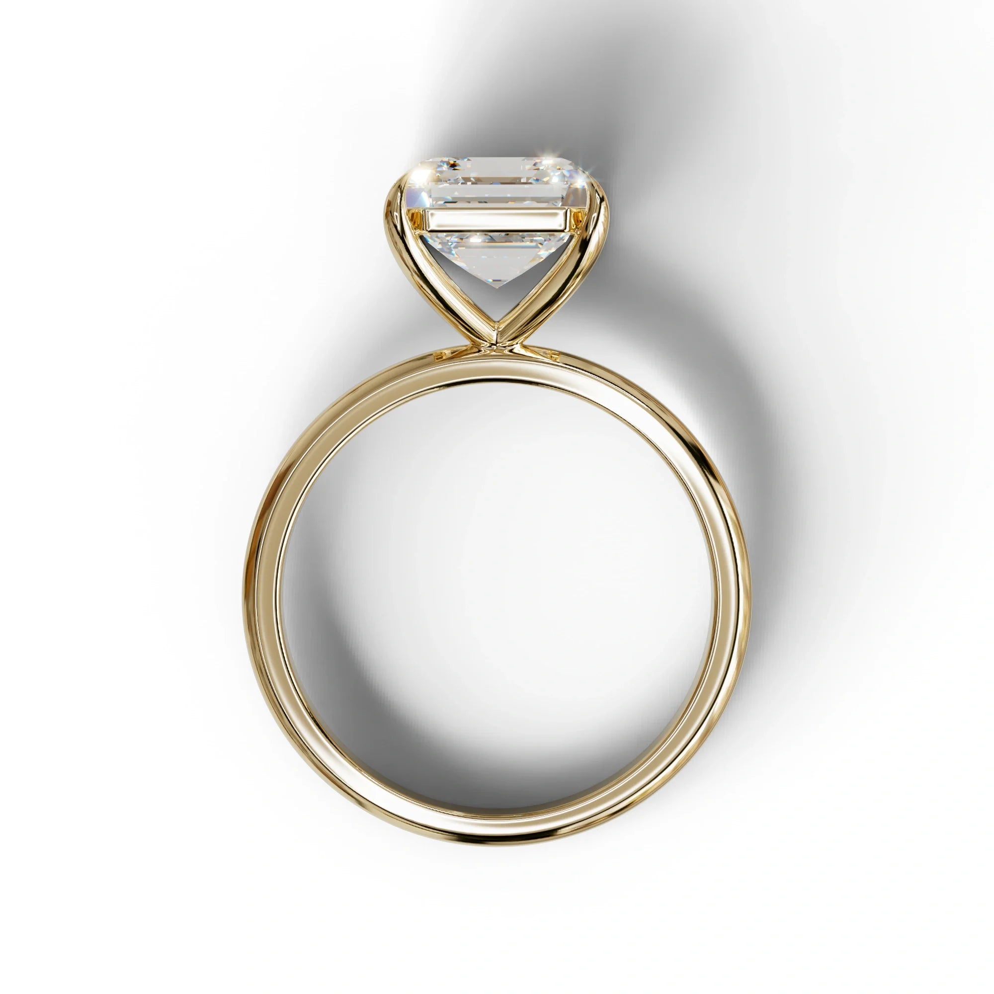 E VVS Asscher Cut Solitaire Lab Grown Diamond Engagement Ring - Fabriciana
