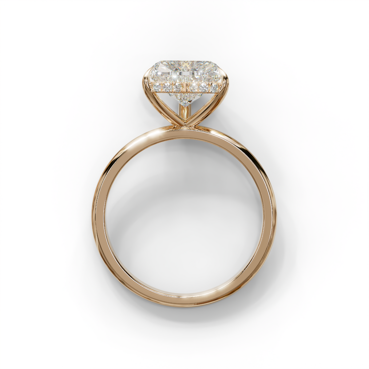 3 Carat E VVS Heart Cut Hidden Halo Set Lab Grown Diamond Engagement Ring
