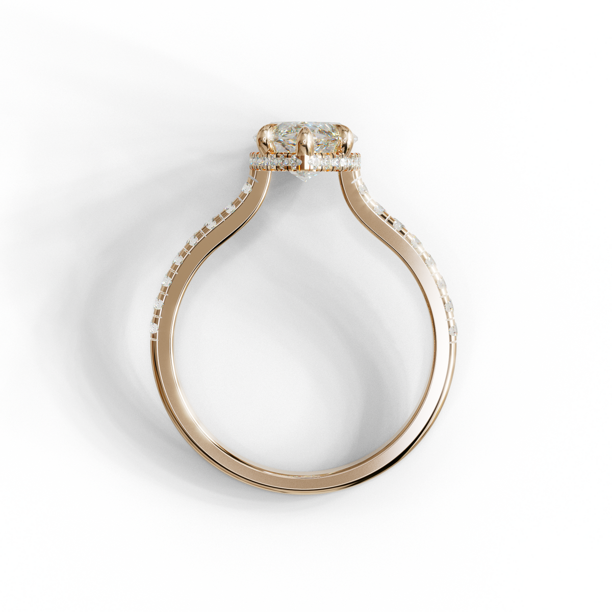 3 Carat E-VVS Marquise Cut Hidden Halo & Pave Set Lab Diamond Ring - Eblouissant