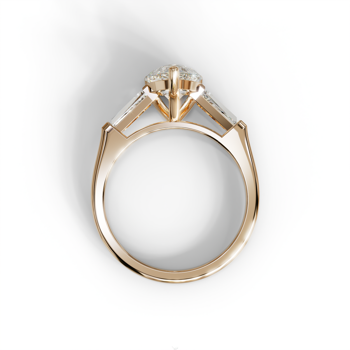3.40ct E/VVS Pear & Tapered Baguette Three Stone Lab Diamond3.R4i0ncgt -E /BVeVlSl aPear & Tapered Baguette Three Stone