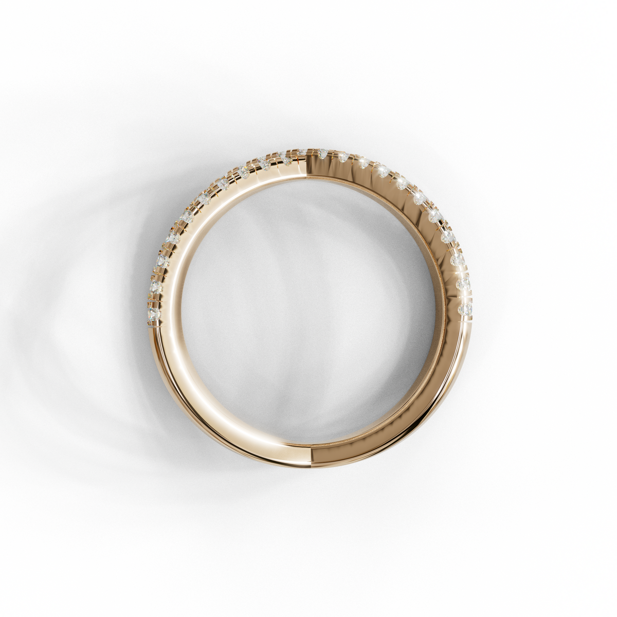 E-VVS Round Lab Grown Diamond Criss-Cross Wedding Band
