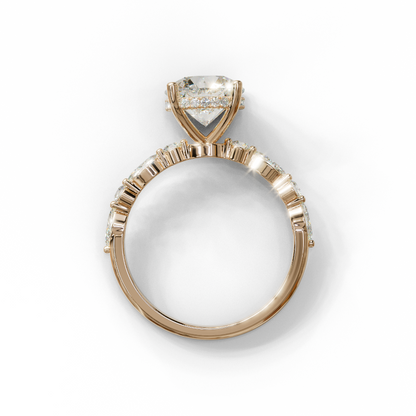 2 Carat E-VVS Round Cut Hidden Halo & Pave Set Lab Diamond Ring - Pure Origin