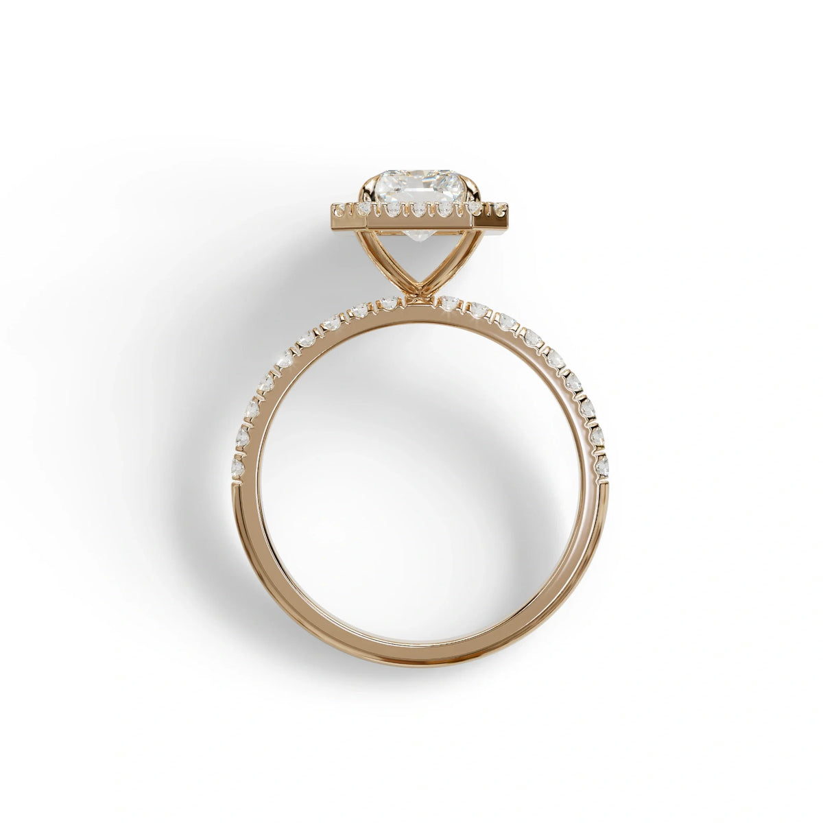 E-VVS Radiant Cut Halo & Pave Lab Grown Diamond Engagement Ring - Madison