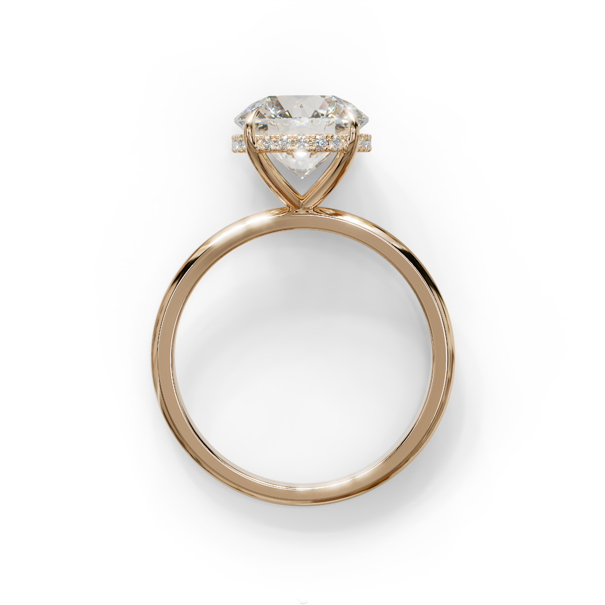 3 Carat E-VVS Round Hidden Halo Lab Diamond Ring