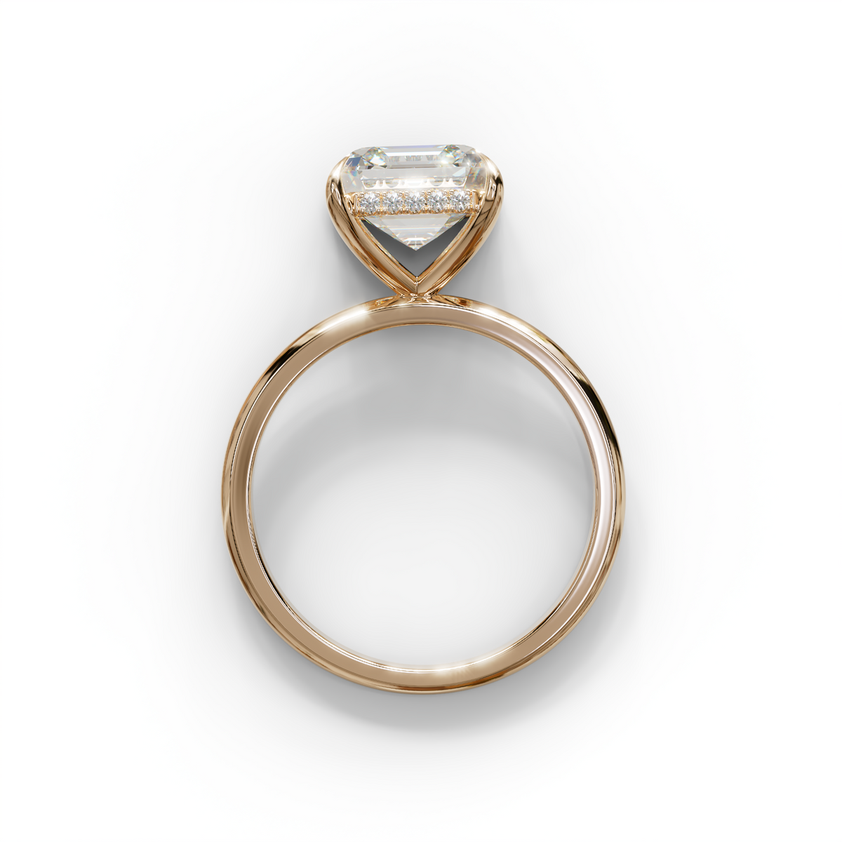 2.5 Carat E-VVS Asscher Cut Hidden Halo Setting Lab Grown Diamond Ring