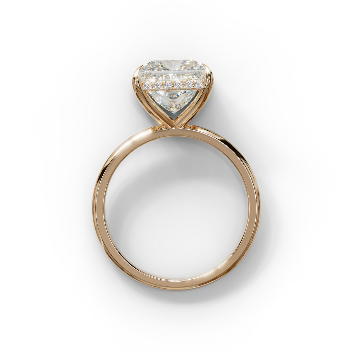 3 Carat E VVS Princess Cut Hidden Halo Lab Grown Diamond Engagement Ring