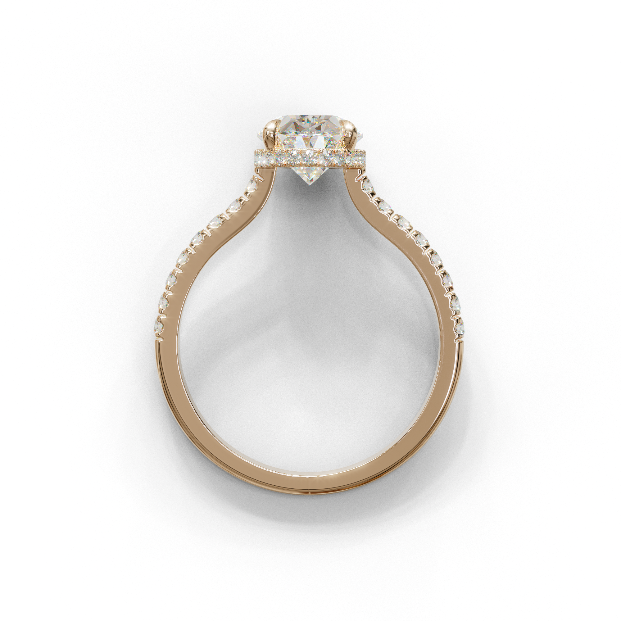 2.5 Carat E VVS Oval Hidden Halo & Pave Setting Lab Diamond Ring - Eblouissant