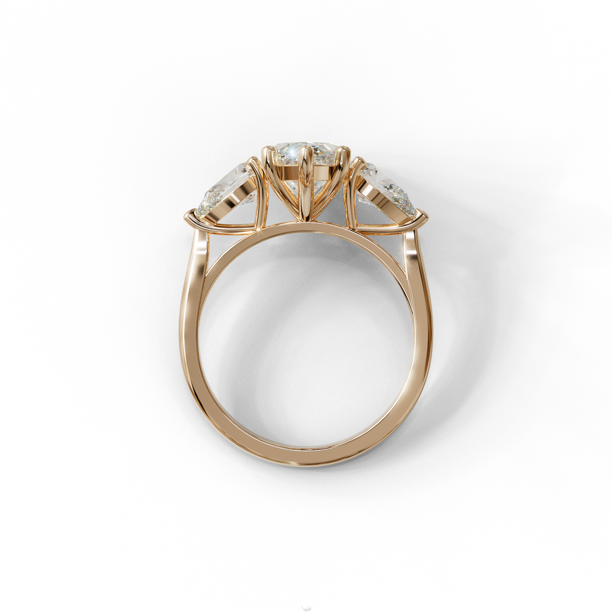 3 Carat E/VVS Marquise & Pear Cut Three Stone Lab Grown Diamond Engagement Ring