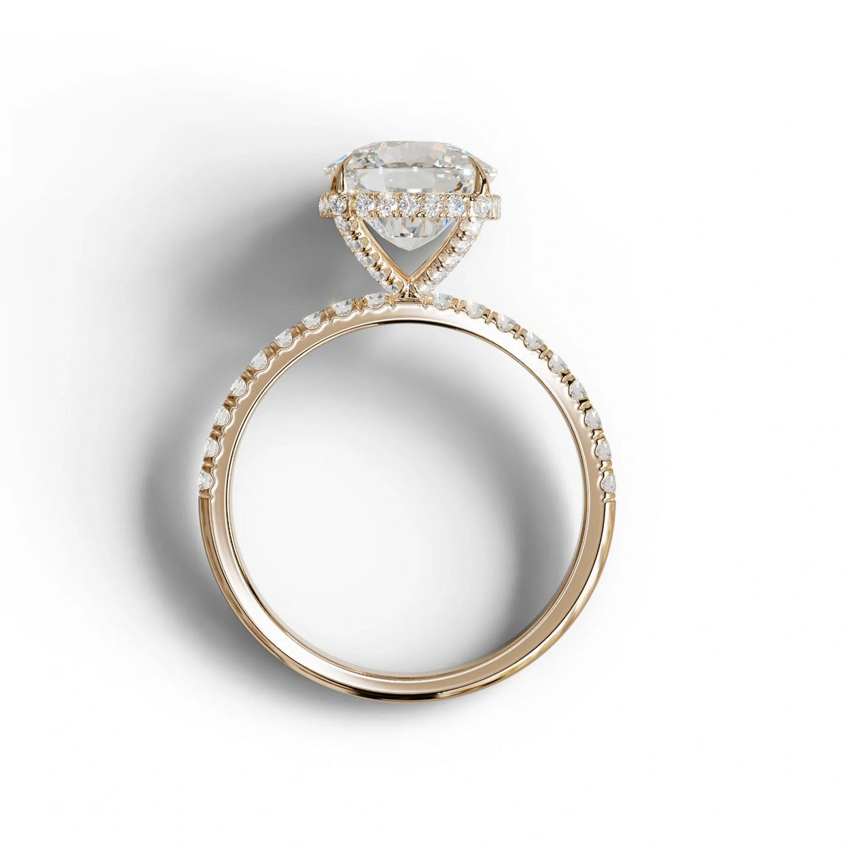 2.5 Carat E-VVS Cushion Cut Hidden Halo & Pave Lab Grown Diamond Ring