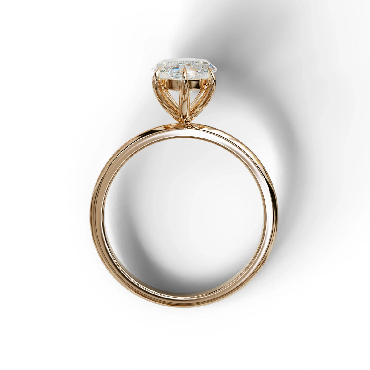 E VVS Marquise Cut Solitaire Lab Grown Diamond Engagement Ring - Celestina