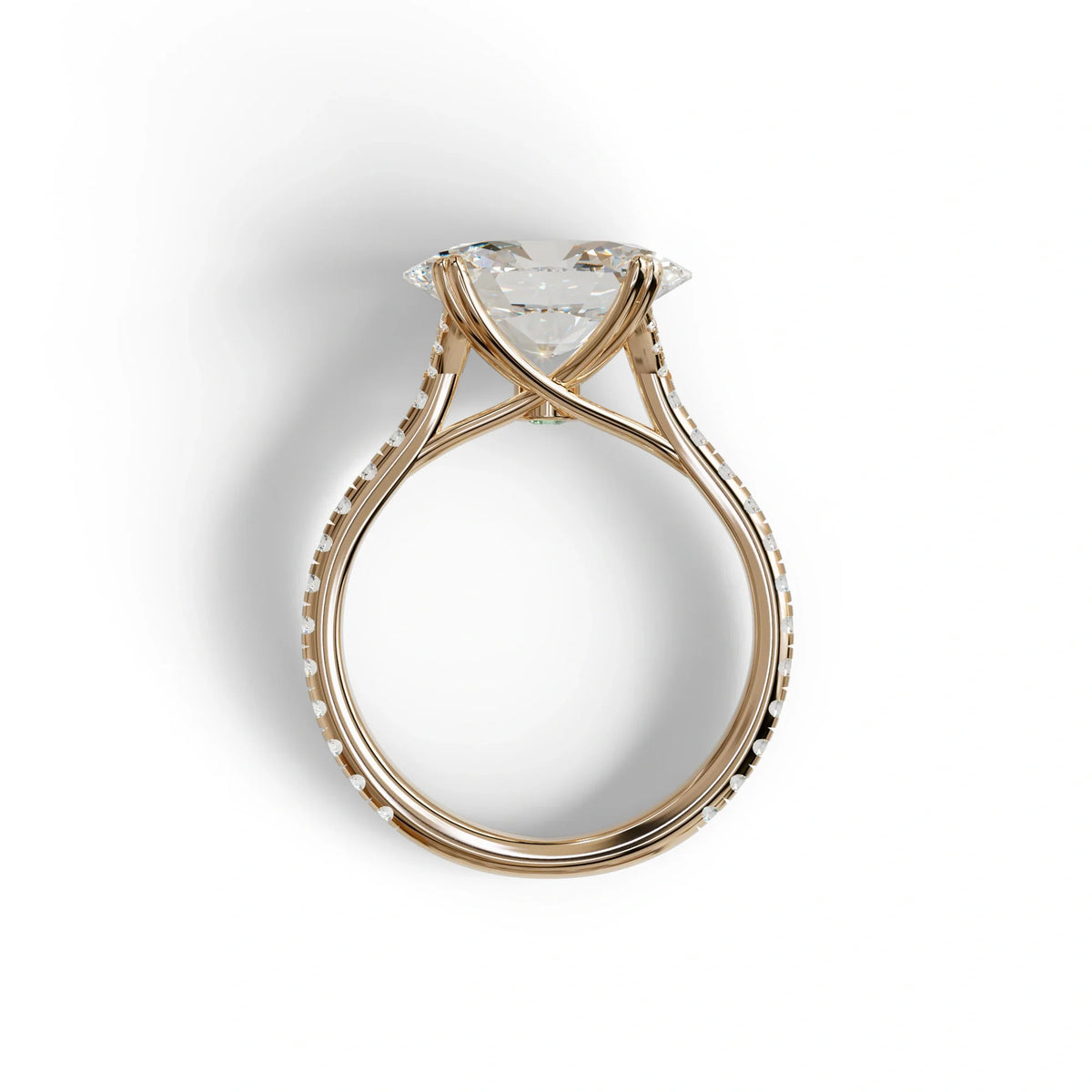3 Carat Lab Grown Diamond Oval Cut Engagement Ring | East-West Diamond Ring - Ellipse
