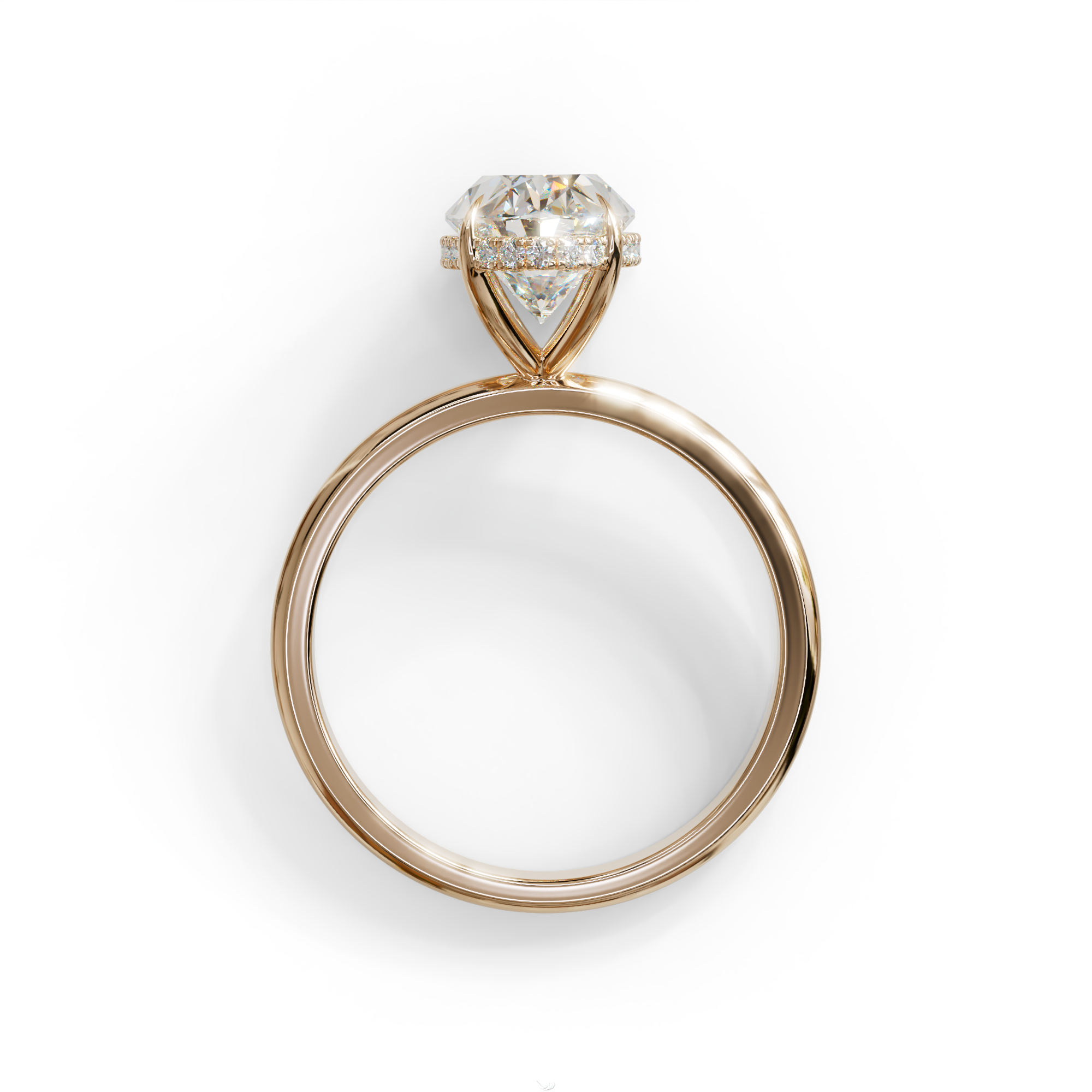 E VVS 2.5 Carat Oval Cut Hidden Halo Lab Diamond Ring - Mi Amor