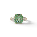 3.5 Carat Green Lab Grown Diamond Engagement Ring · Cushion Cut Three Stone | Trilogy - view 2