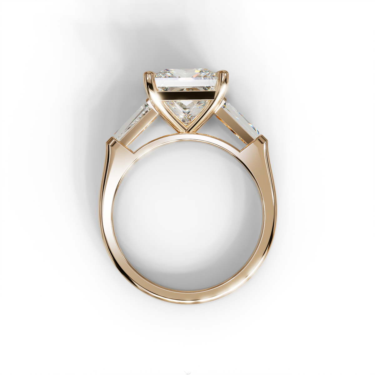 E/VVS 3 Carat Princess & Baguette Cut Lab Grown Diamond Ring - Alluring
