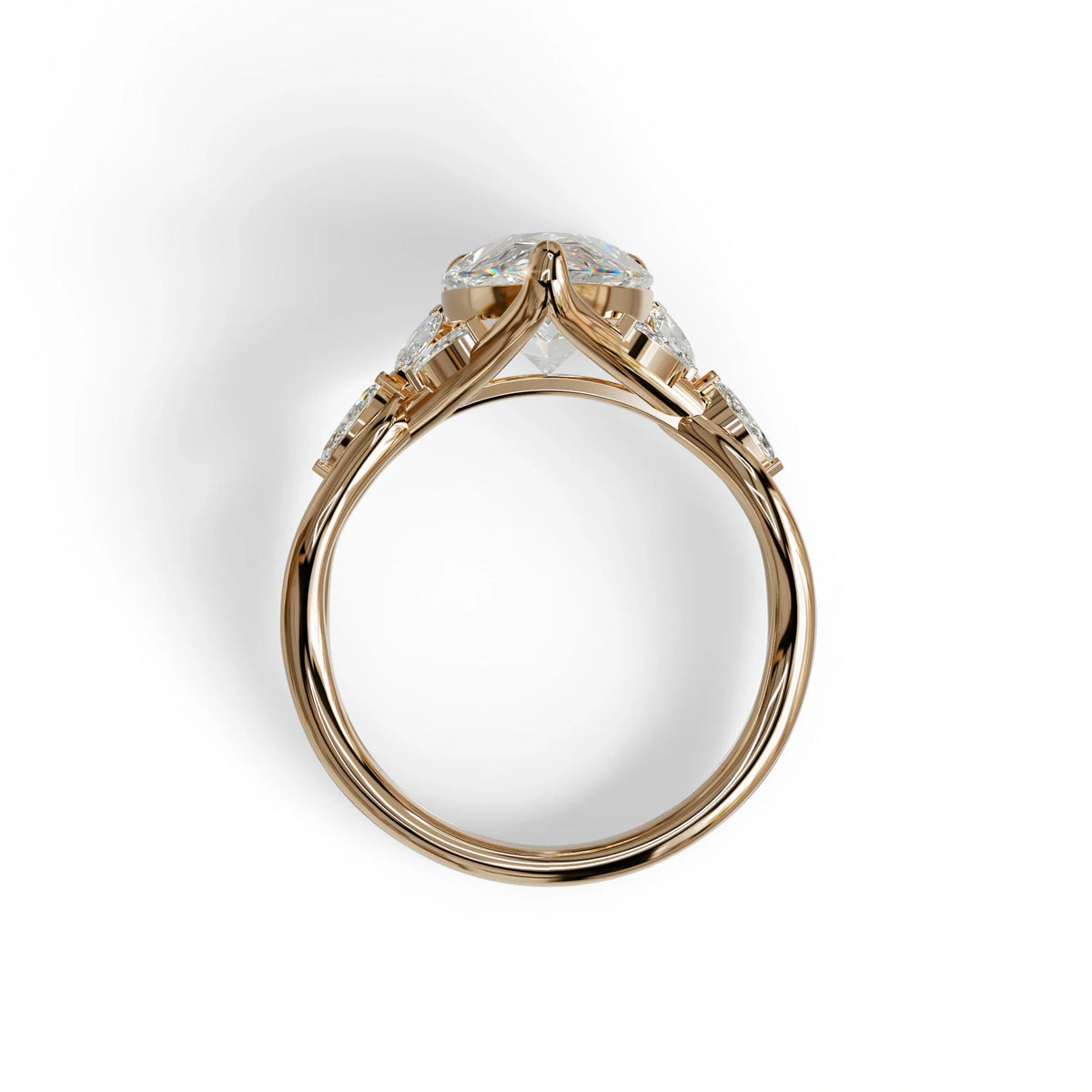 3 Carat E-VVS Pear Cut Cluster-Vintage Setting Lab Grown Diamond Ring - Celena