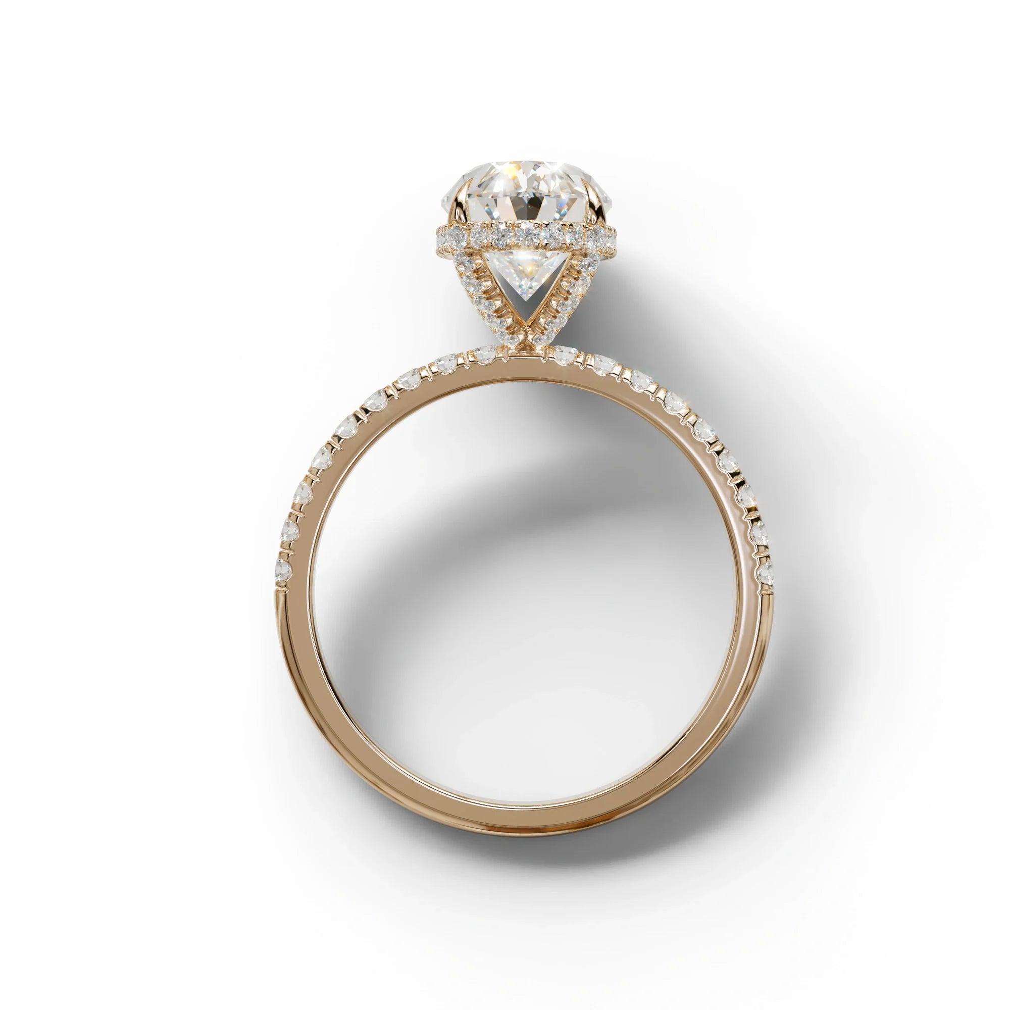 3 Carat E-VVS Oval Cut Hidden Halo & Pave Setting Lab Grown Diamond Ring