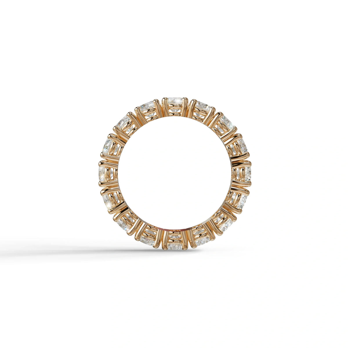 E VVS 5 Carat Round Full Eternity Lab Diamond Band - Prong Setting