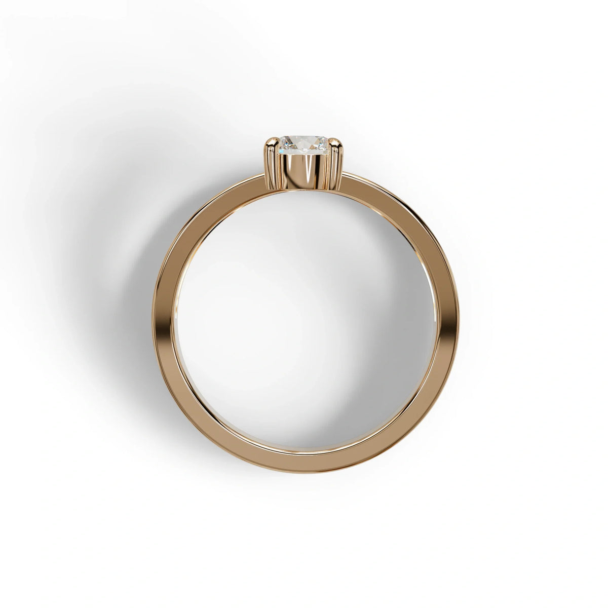 E VVS Round Brilliant Solitaire Engagement Ring with a split‑shank Band - Auric Grace