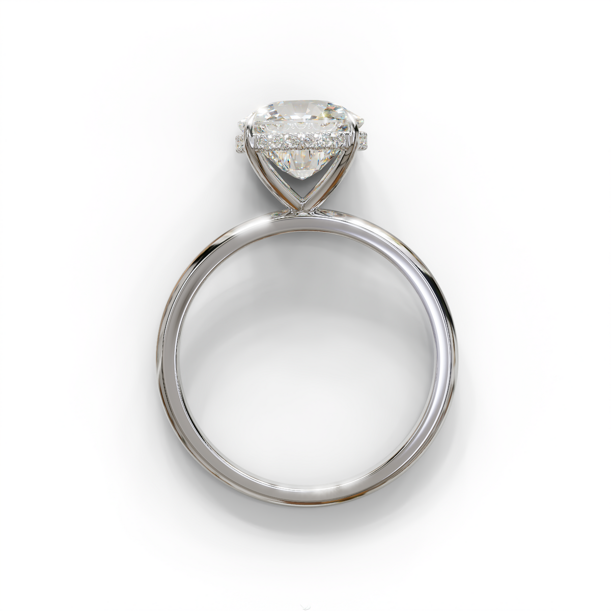 3 Carat E VVS Cushion Lab Diamond Hidden Halo Ring