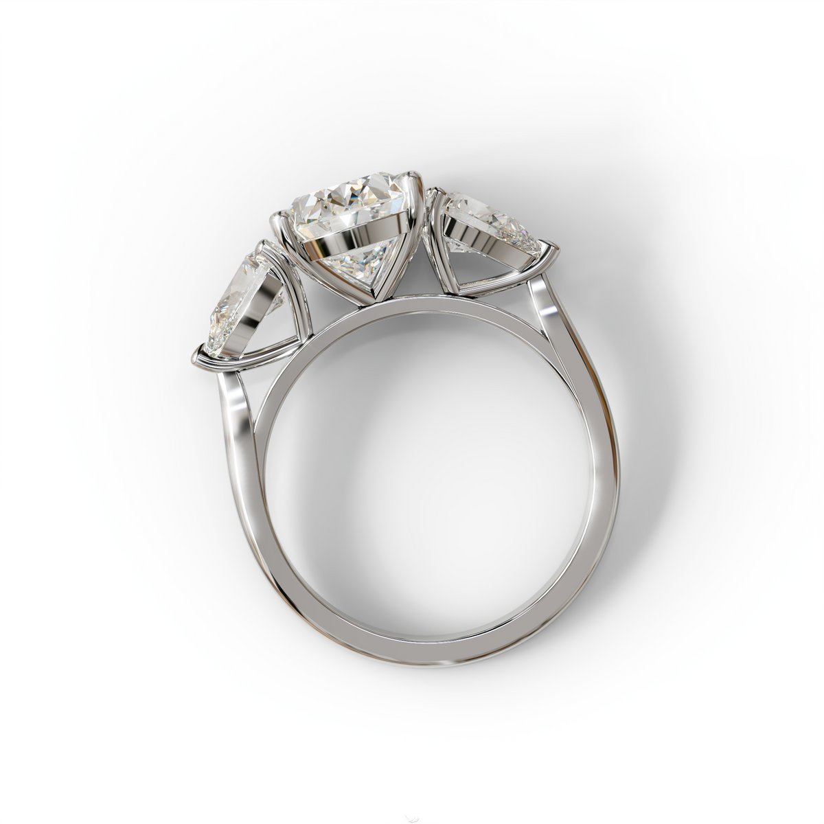 3 Carat Oval Cut Diamond Three Stone Engagement Ring – IGI Certified E VVS Lab Grown