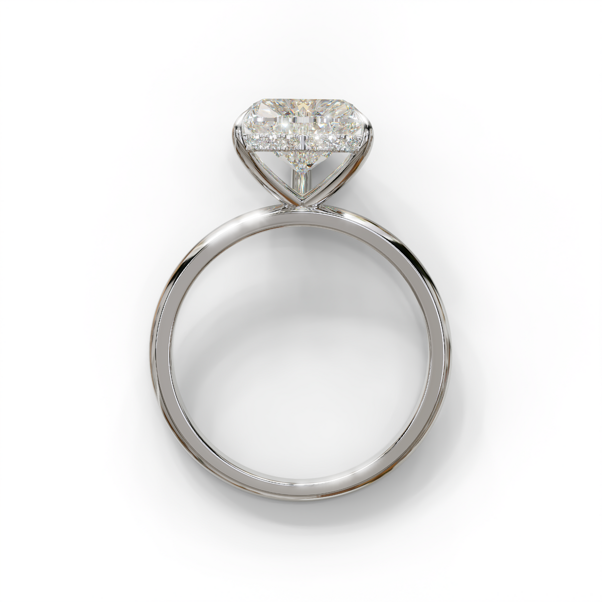 3 Carat E VVS Heart Cut Hidden Halo Set Lab Grown Diamond Engagement Ring