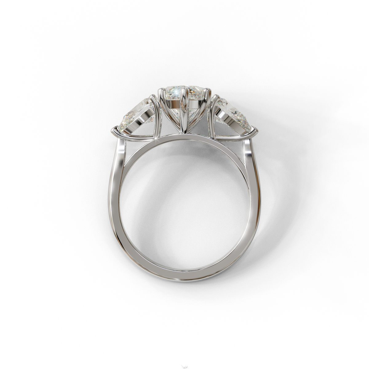 3 Carat E/VVS Marquise & Pear Cut Three Stone Lab Grown Diamond Engagement Ring