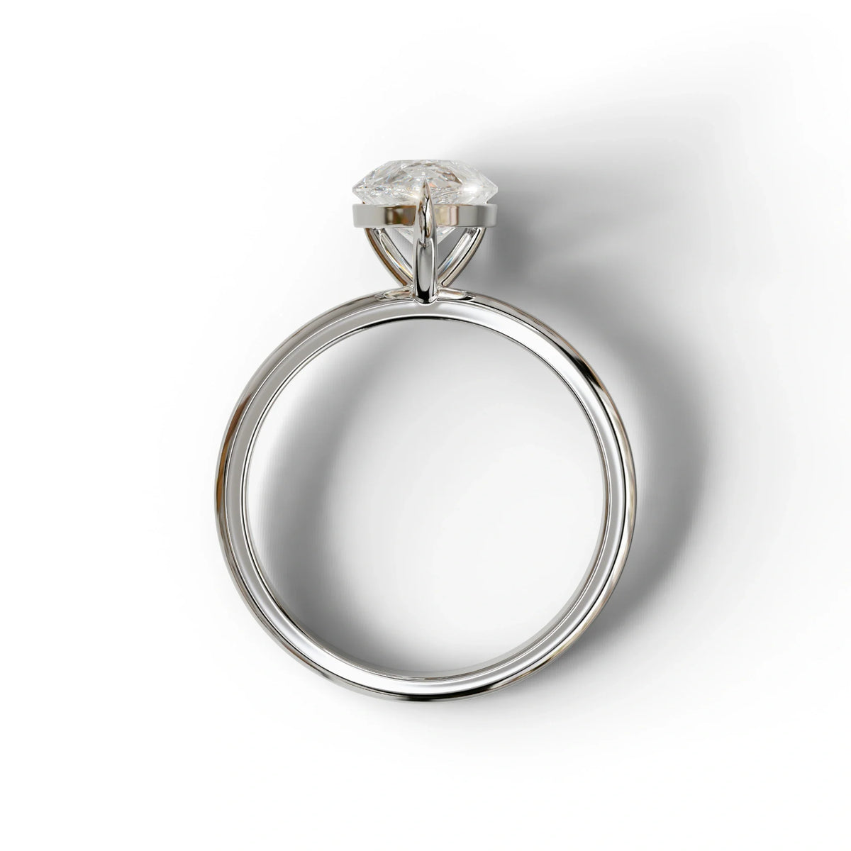E VVS Pear Cut Solitaire Lab Grown Diamond Engagement Ring - Maniola