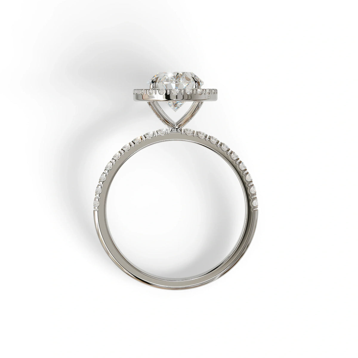 E-VVS Oval Cut Halo & Pave Lab Grown Diamond Engagement Ring - AnnaBella