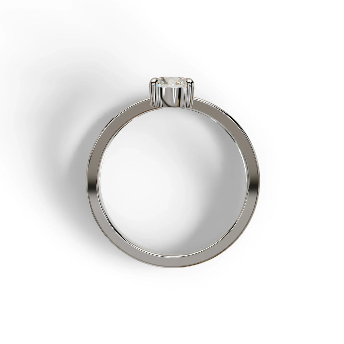 E VVS Round Brilliant Solitaire Engagement Ring with a split‑shank Band - Auric Grace