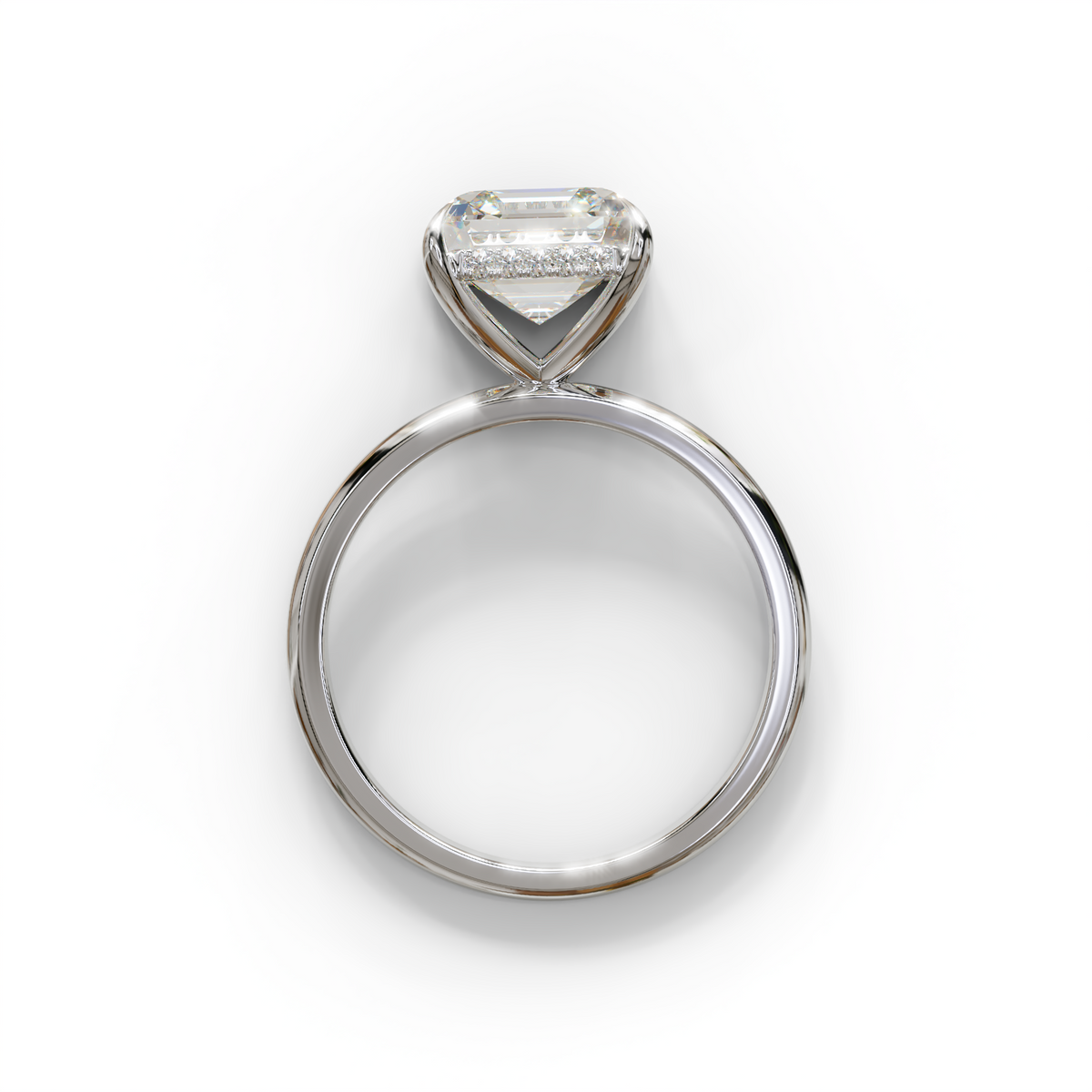 2.5 Carat E-VVS Asscher Cut Hidden Halo Setting Lab Grown Diamond Ring
