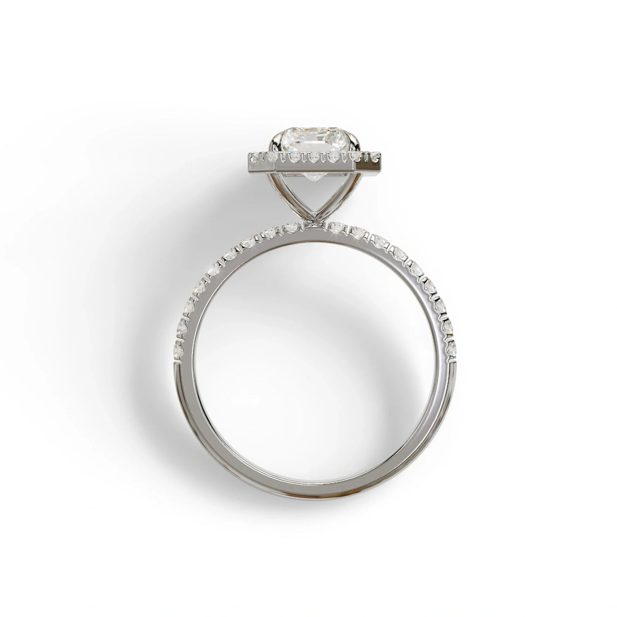 E-VVS Radiant Cut Halo & Pave Lab Grown Diamond Engagement Ring - Madison