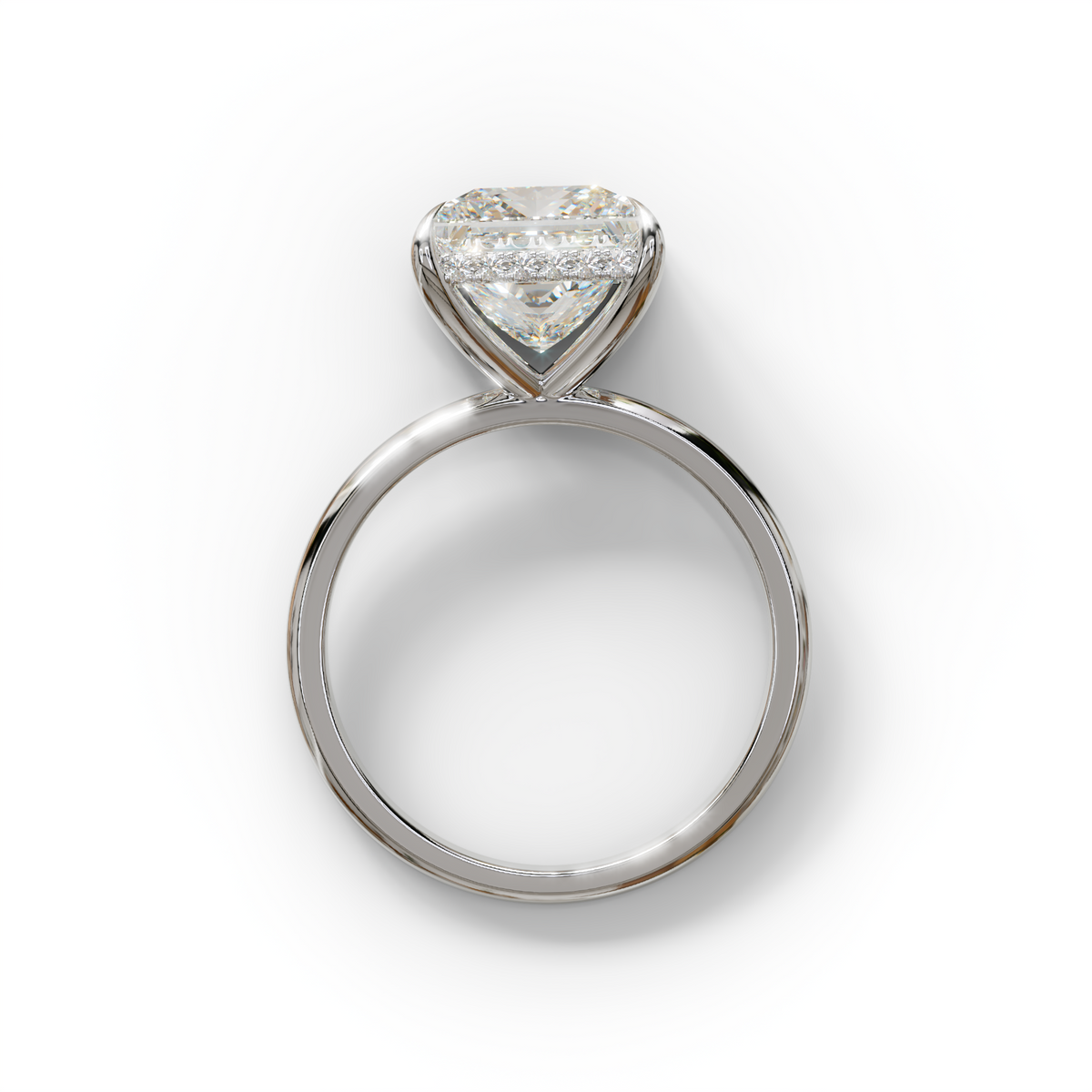 3 Carat E VVS Princess Cut Hidden Halo Lab Grown Diamond Engagement Ring