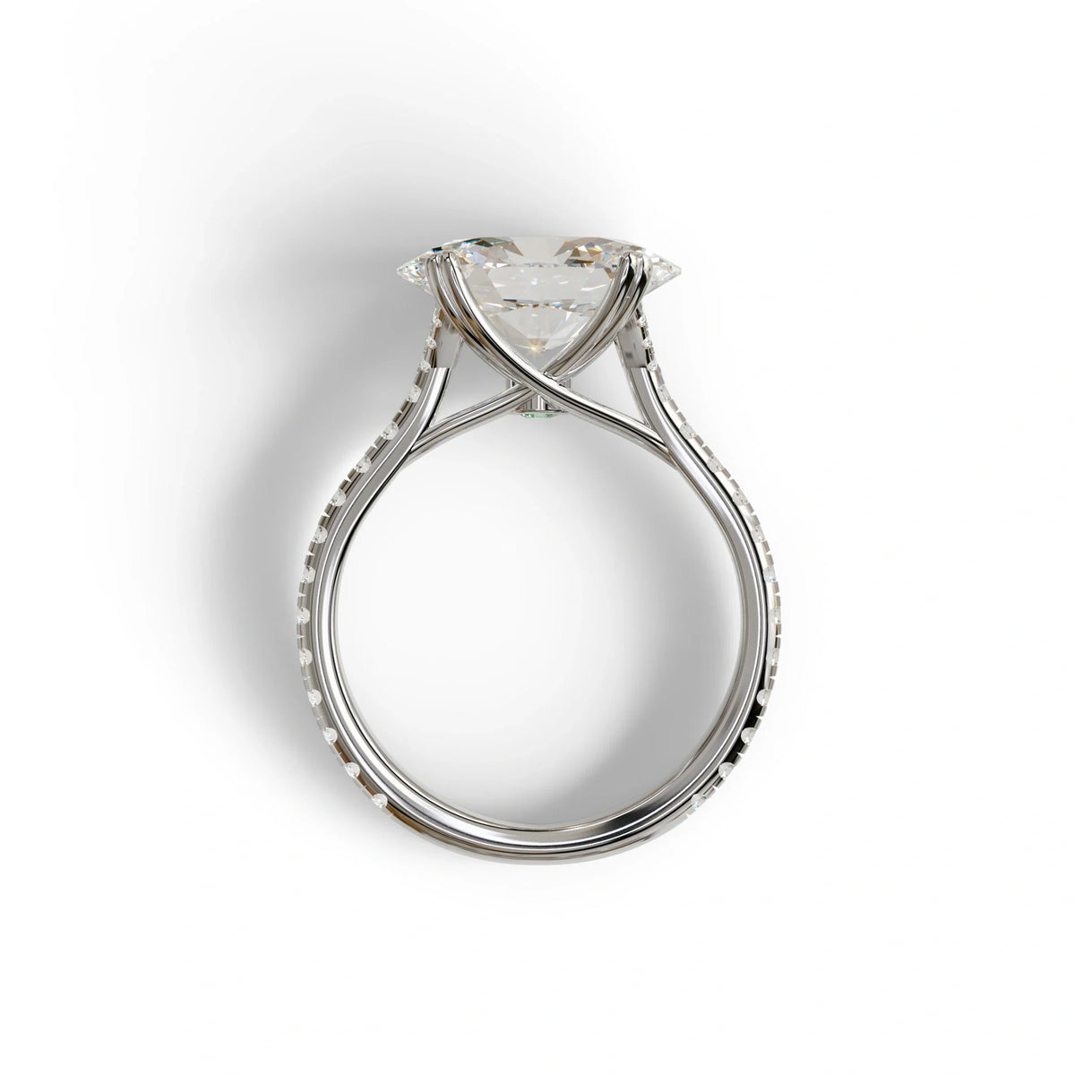 3 Carat Lab Grown Diamond Oval Cut Engagement Ring | East-West Diamond Ring - Ellipse
