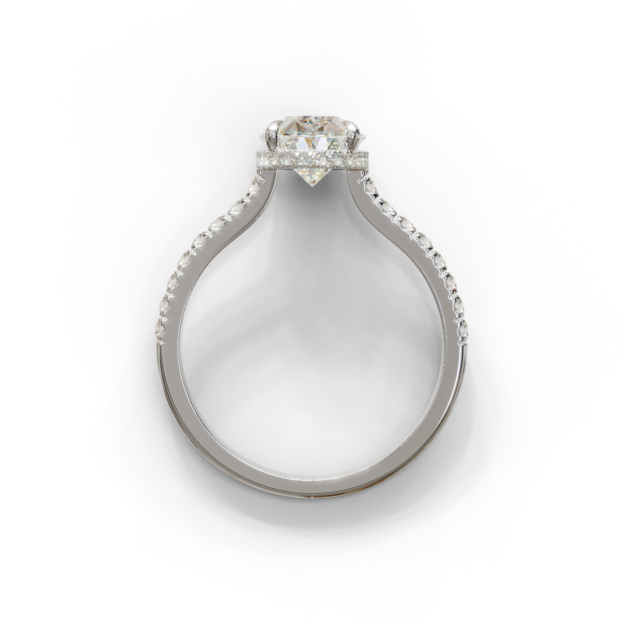 2.5 Carat E VVS Oval Hidden Halo & Pave Setting Lab Diamond Ring - Eblouissant