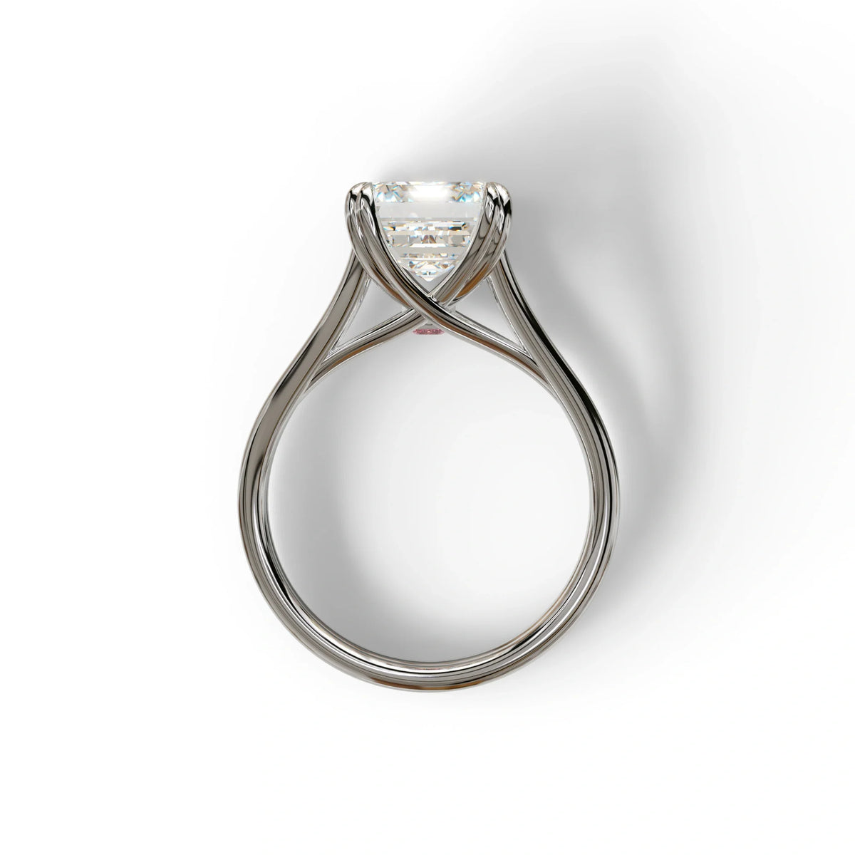 4 Carat E VVS Emerald Cut Lab Grown Diamond Engagement Ring - Tesira