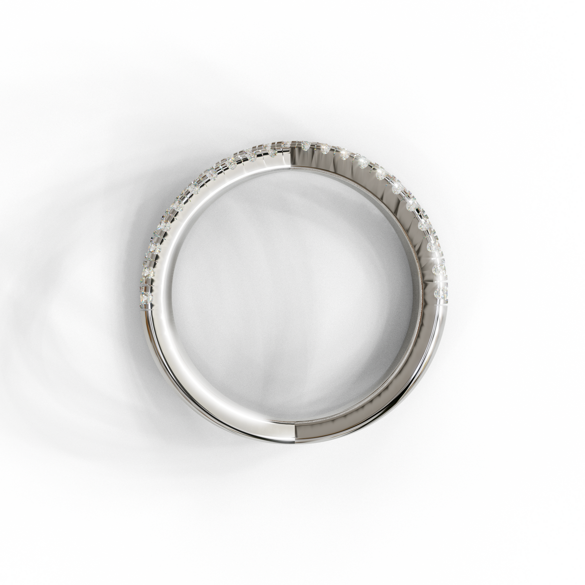 E-VVS Round Lab Grown Diamond Criss-Cross Wedding Band