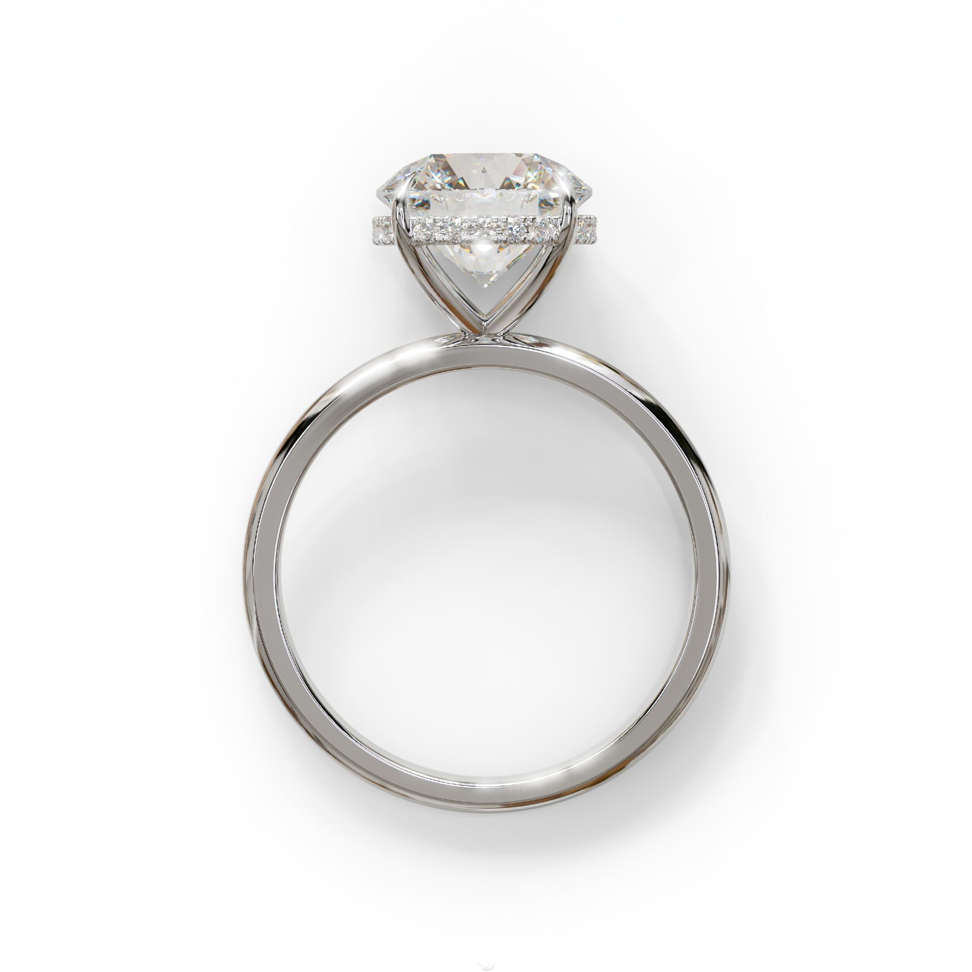 3 Carat E-VVS Round Hidden Halo Lab Diamond Ring