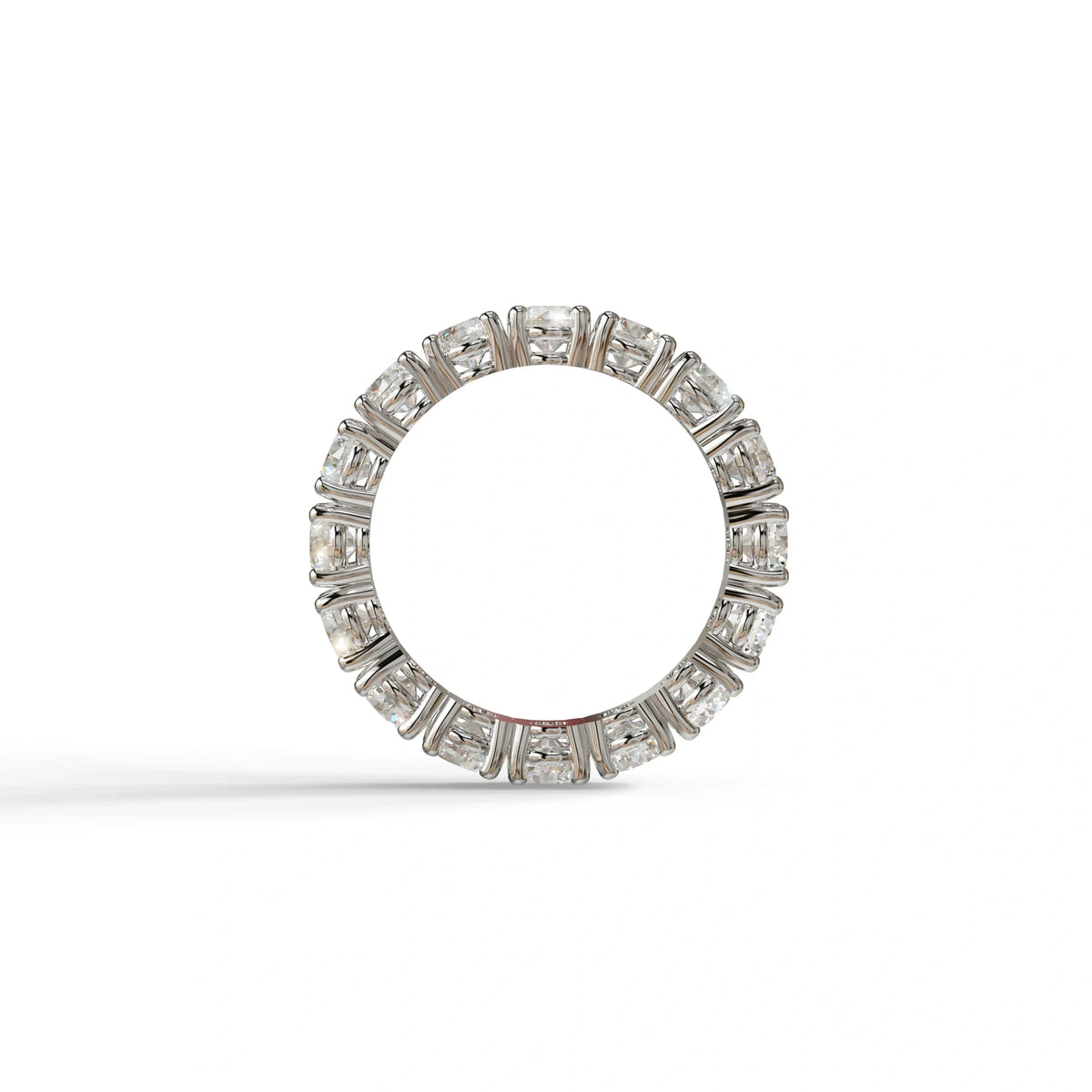 E VVS 5 Carat Round Full Eternity Lab Diamond Band - Prong Setting
