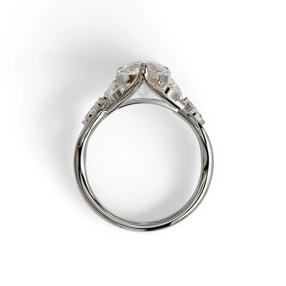 3 Carat E-VVS Pear Cut Cluster-Vintage Setting Lab Grown Diamond Ring - Celena