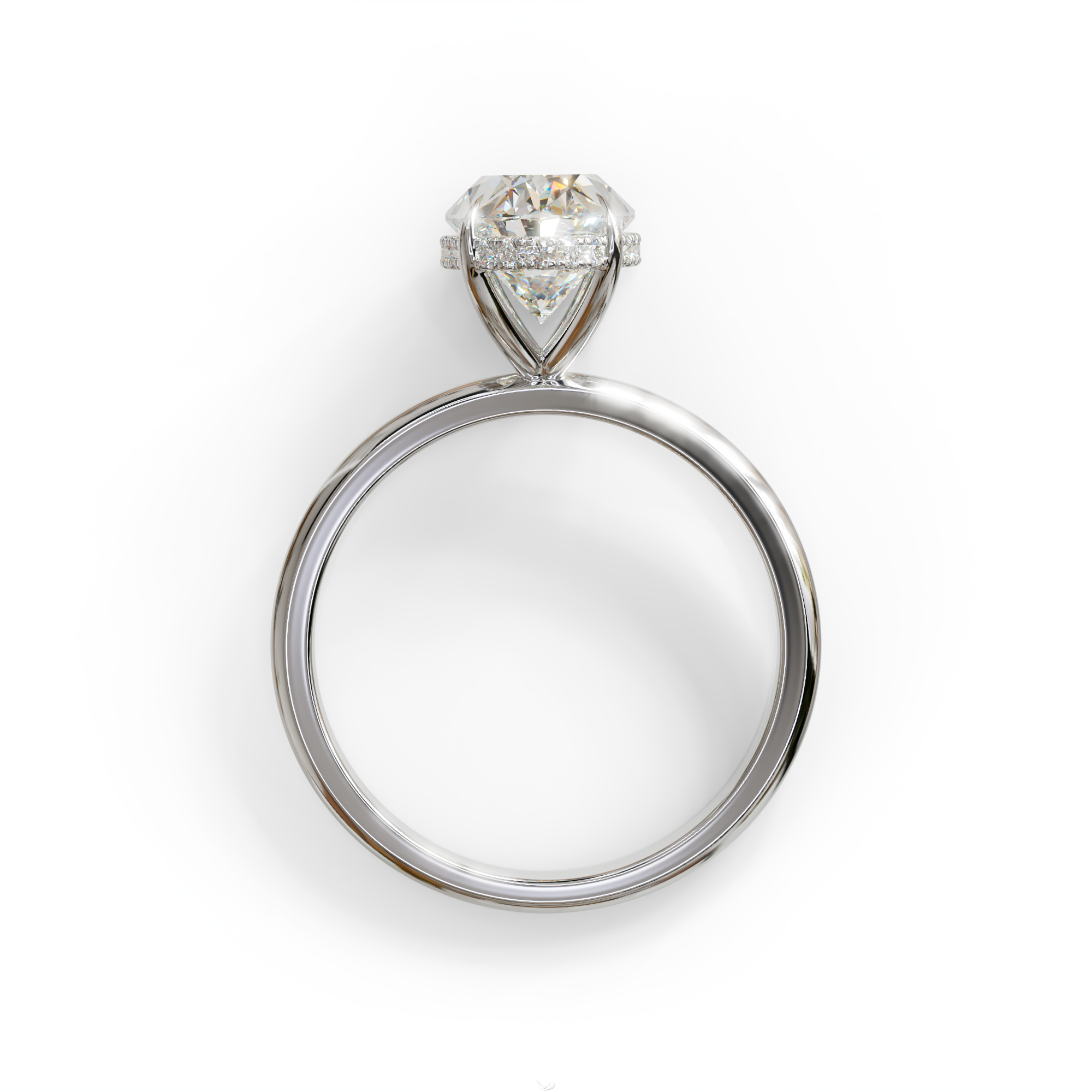 E VVS 2.5 Carat Oval Cut Hidden Halo Lab Diamond Ring - Mi Amor