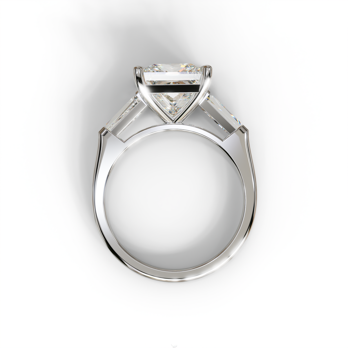 E/VVS 3 Carat Princess & Baguette Cut Lab Grown Diamond Ring - Alluring