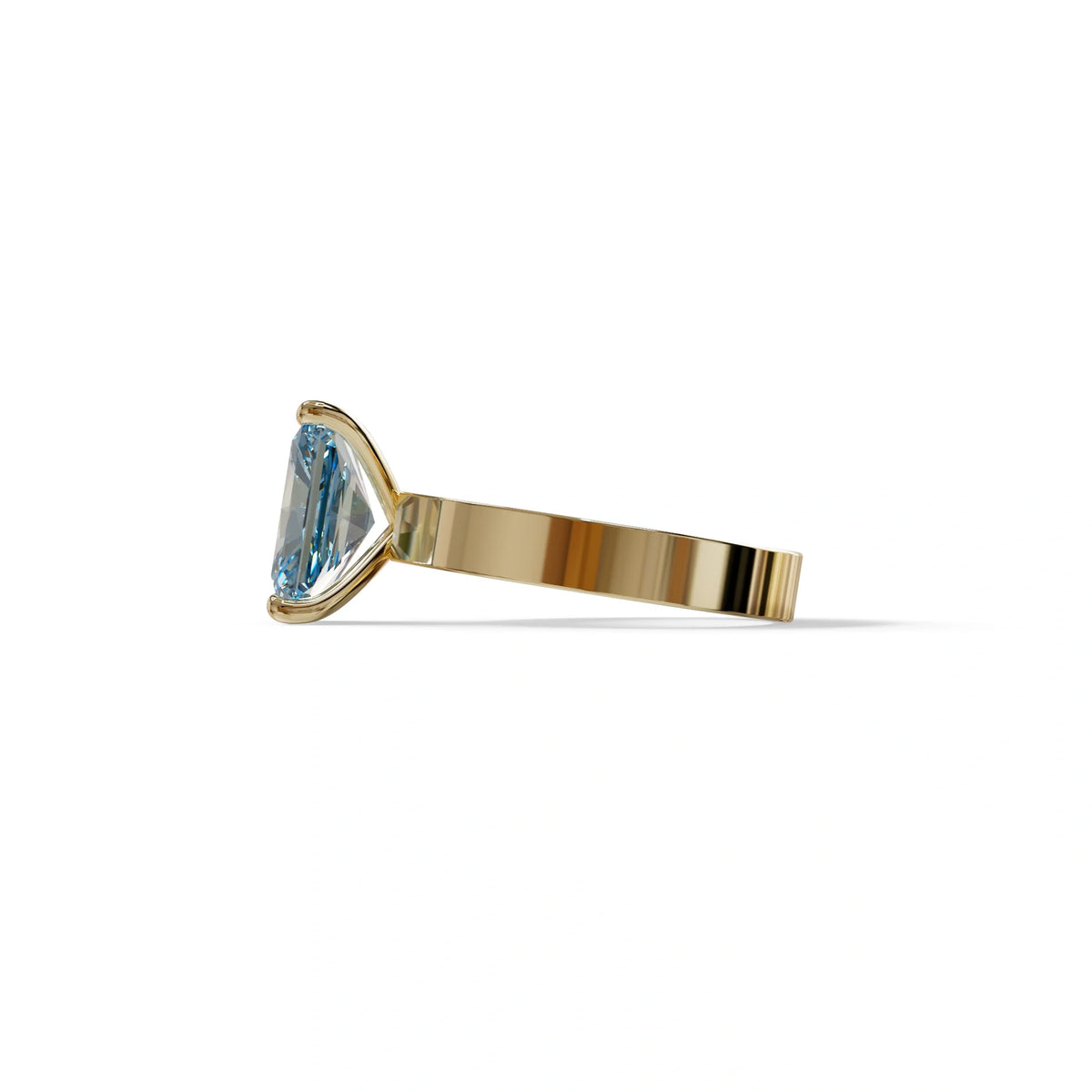 4Ct Blue Radiant Cut Lab Grown Diamond Solitaire Engagement Ring - Crownfire
